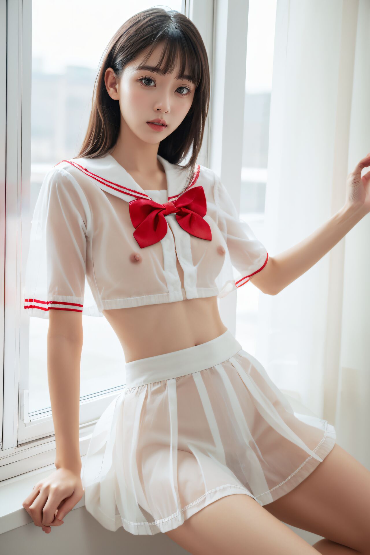 學院校花走廊透明JK風