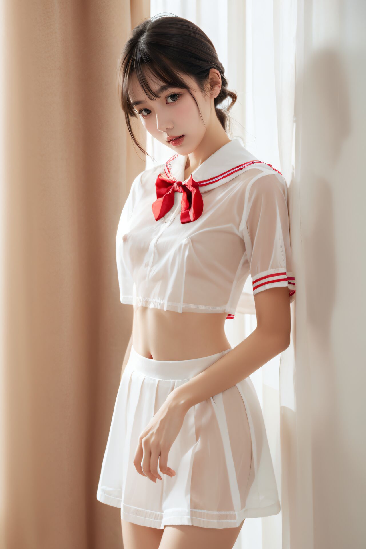 學院校花走廊透明JK風