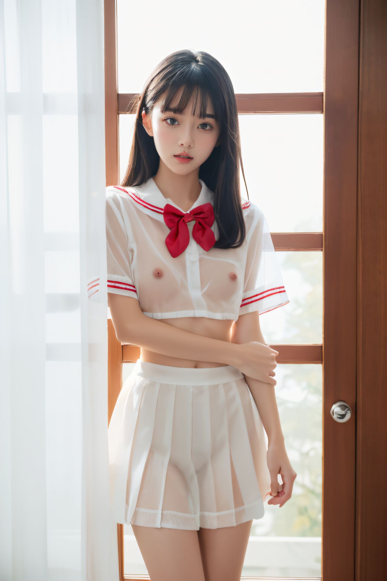 學院校花走廊透明JK風