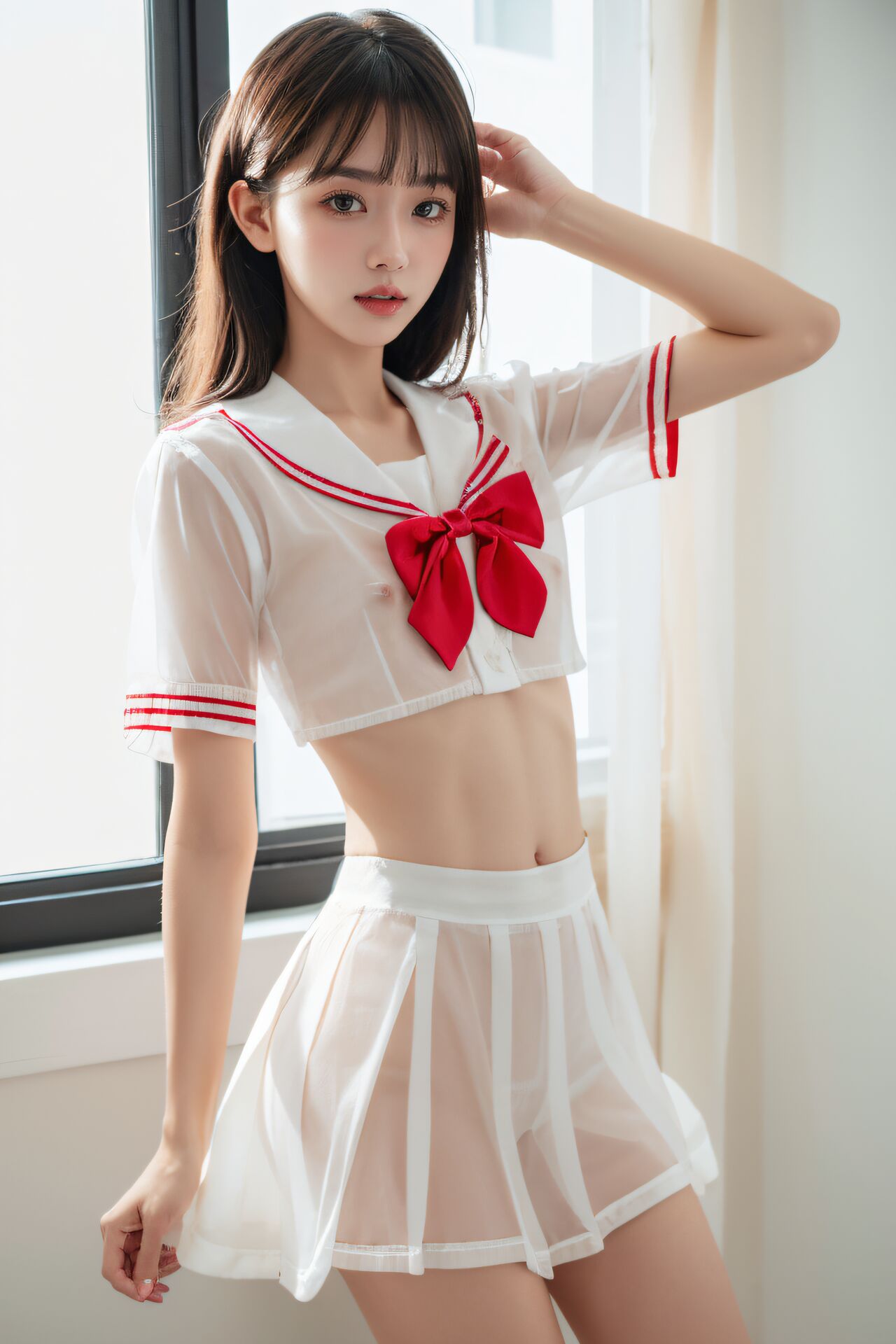 學院校花走廊透明JK風