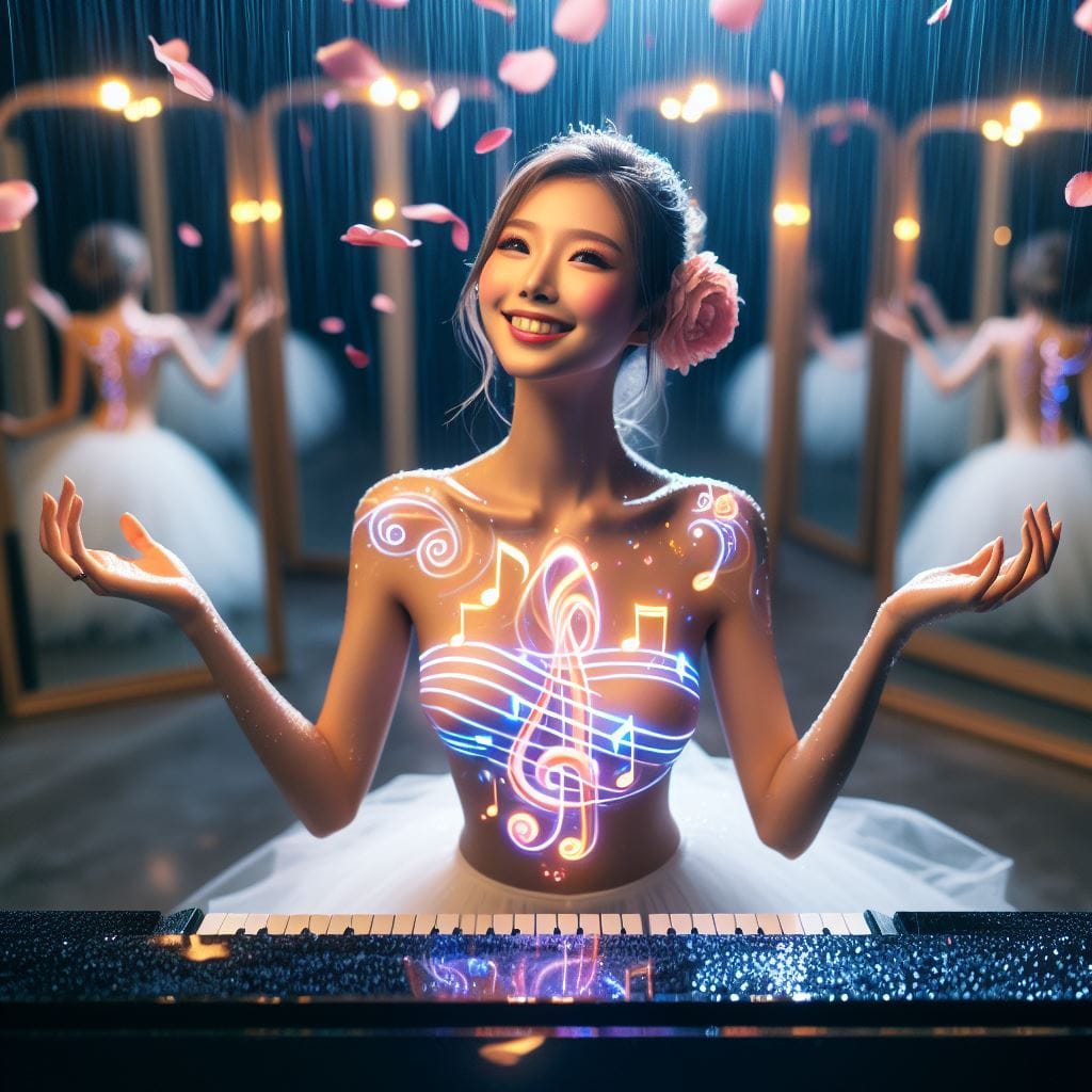 好姐妹玩大提琴很開心．美少女用鋼琴伴奏