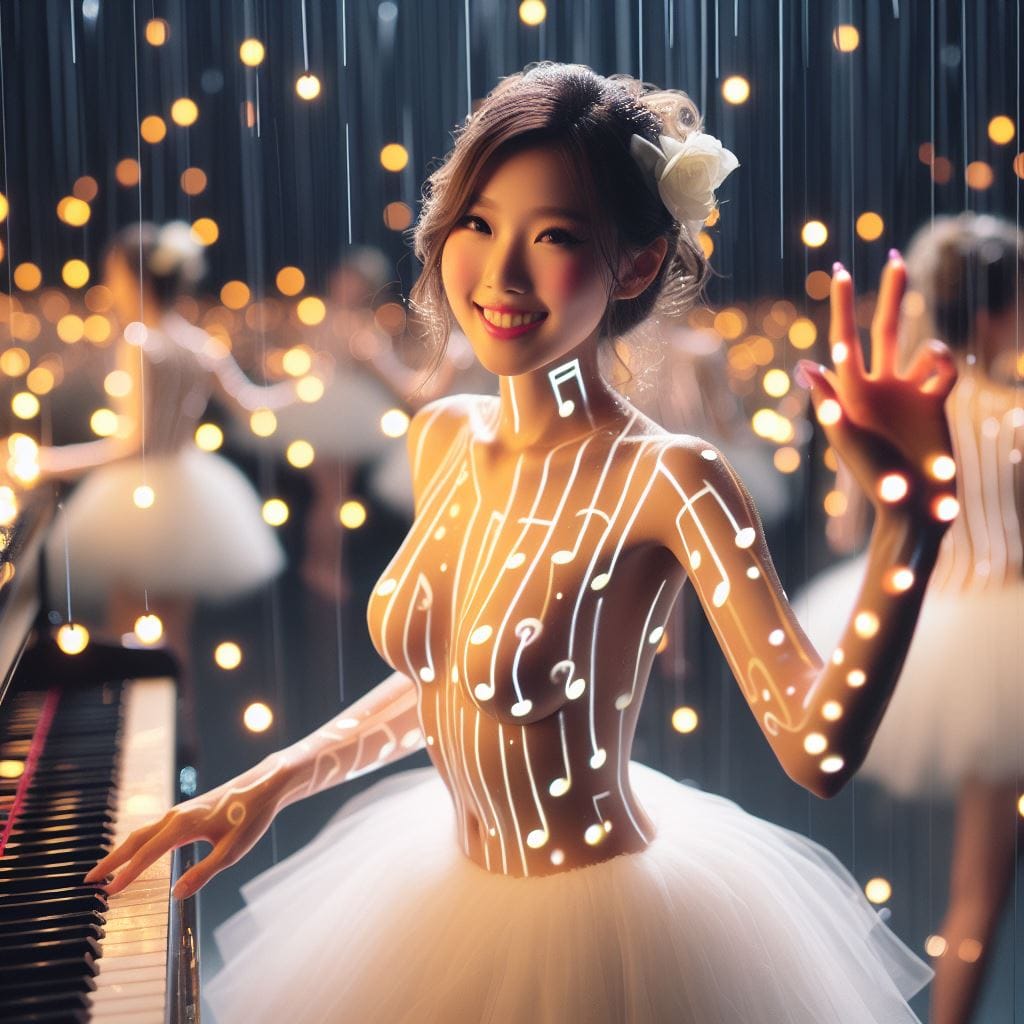 好姐妹玩大提琴很開心．美少女用鋼琴伴奏