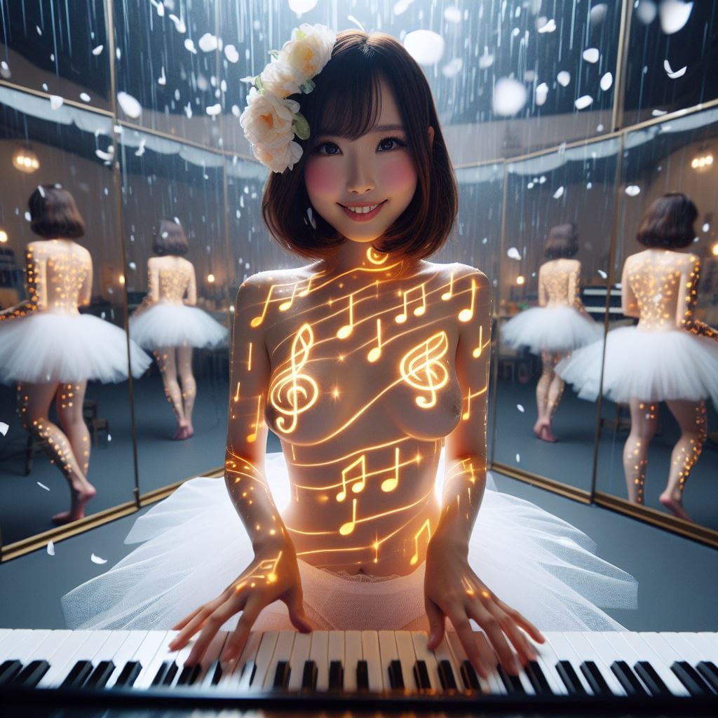 好姐妹玩大提琴很開心．美少女用鋼琴伴奏