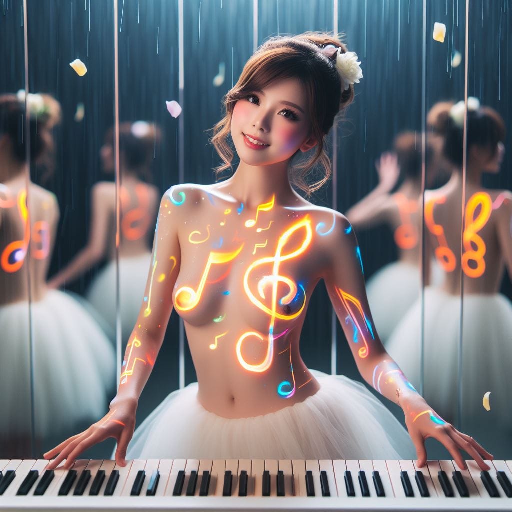 好姐妹玩大提琴很開心．美少女用鋼琴伴奏