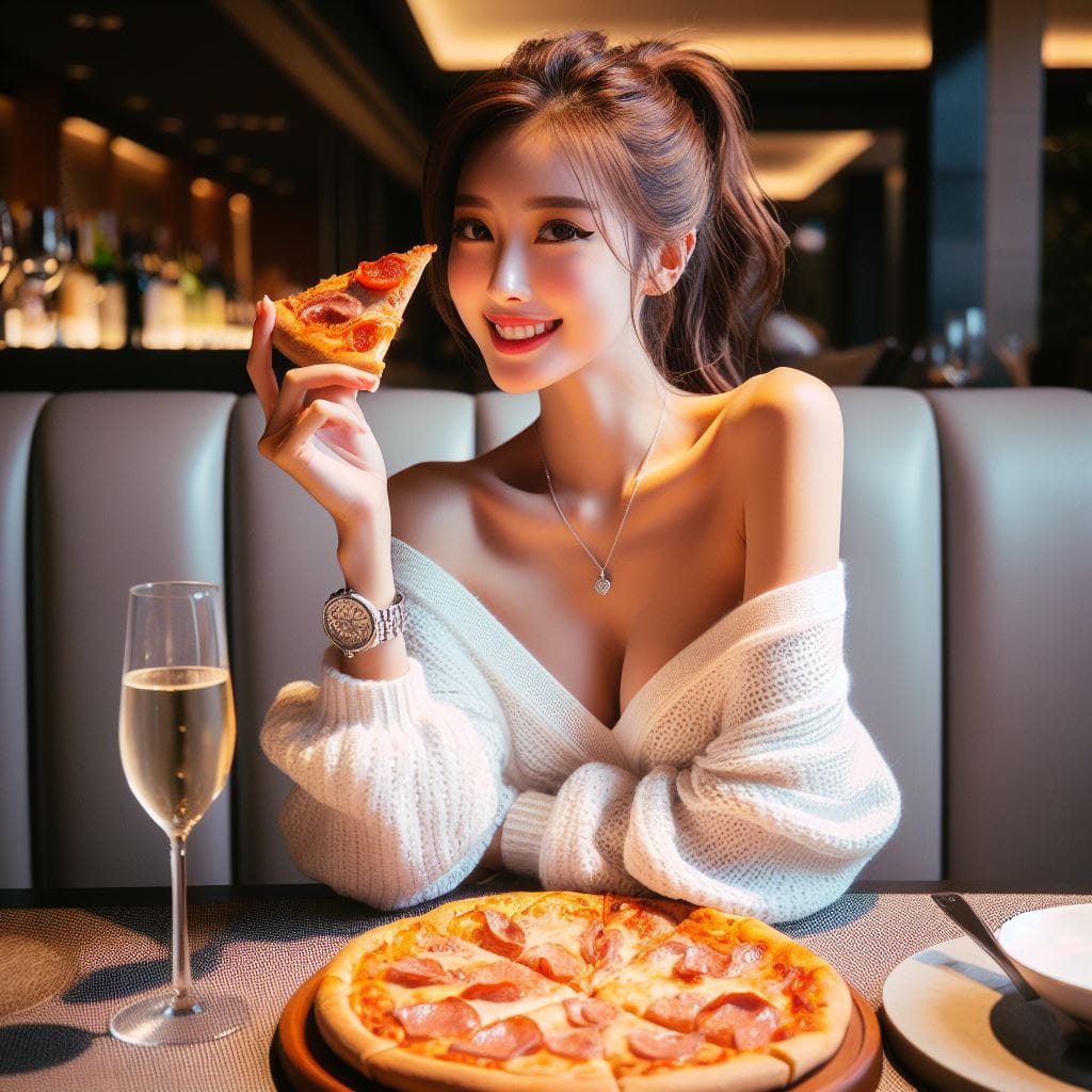 妹子放假享受一下吃美食