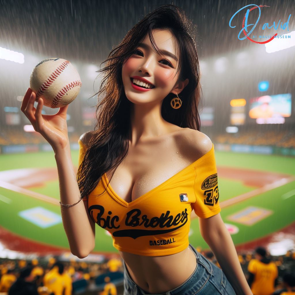 妹子去球場看棒球還接到球