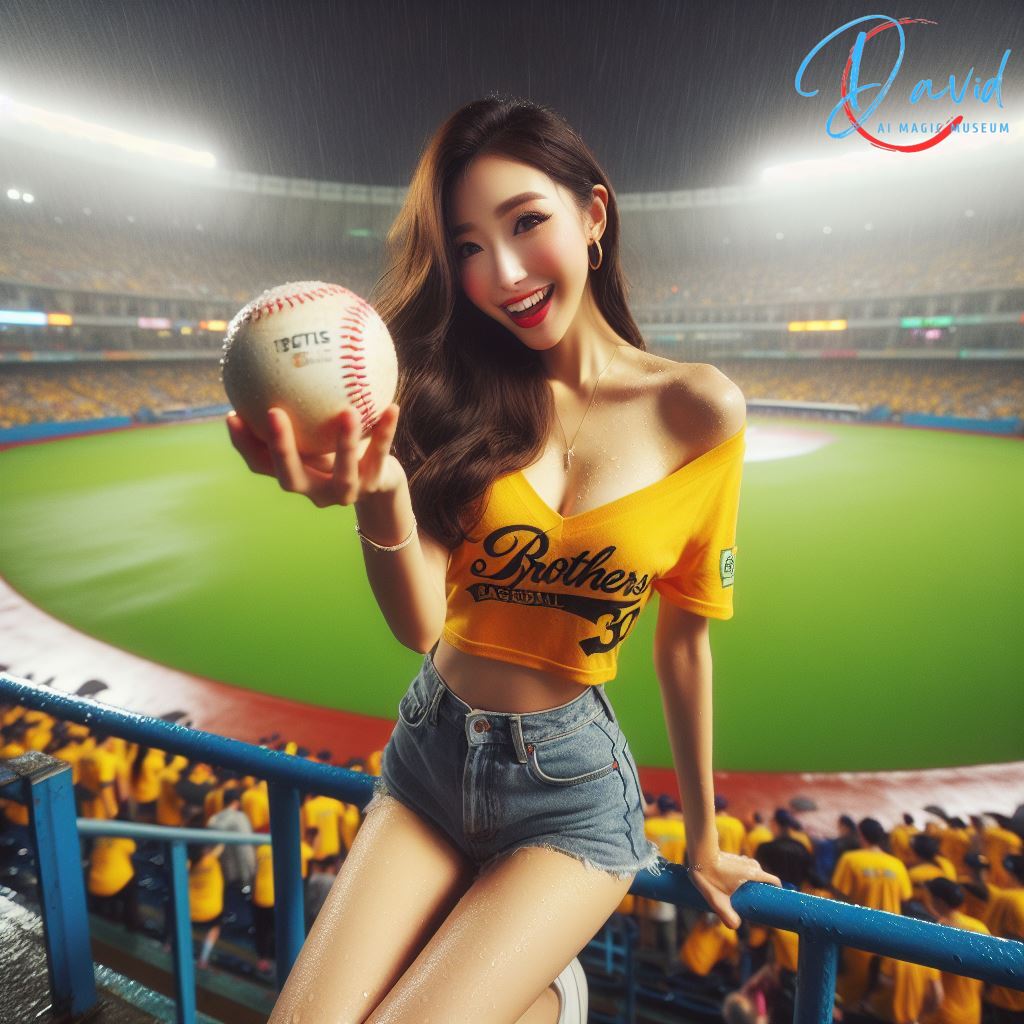妹子去球場看棒球還接到球