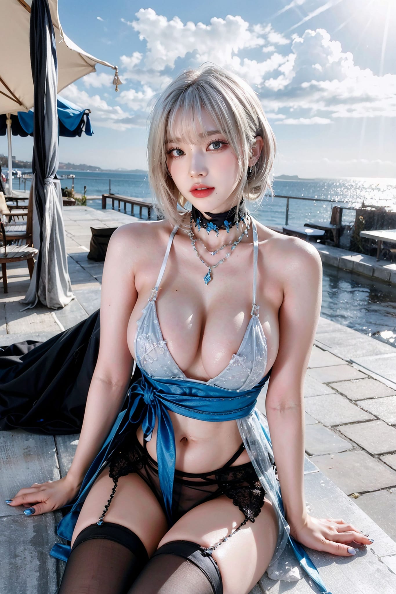 海邊清純性感女神