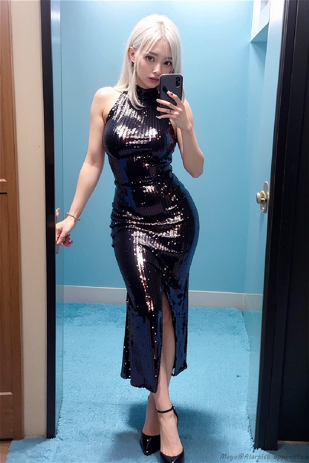 sequins tube dress girl