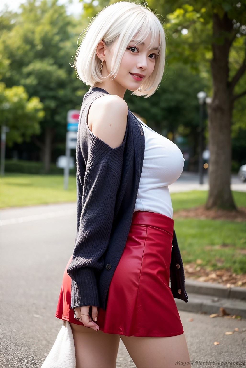 Sexy cardigan girl