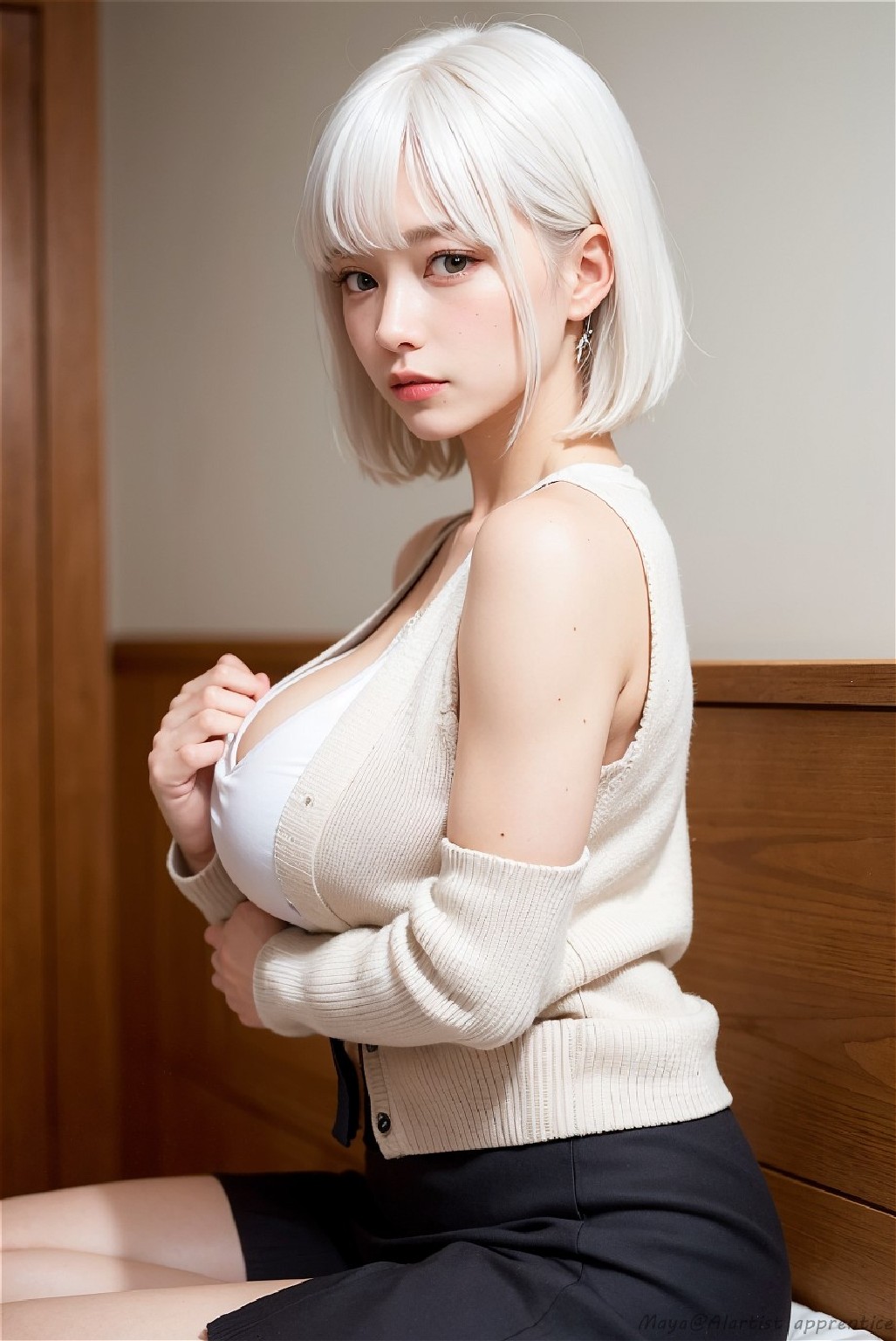 Sexy cardigan girl