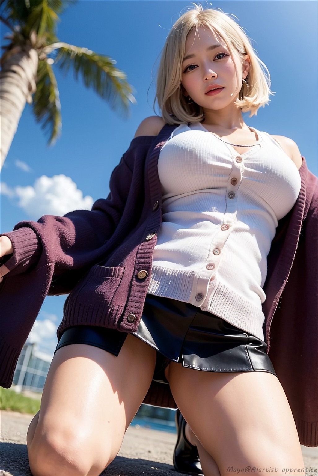 Sexy cardigan girl
