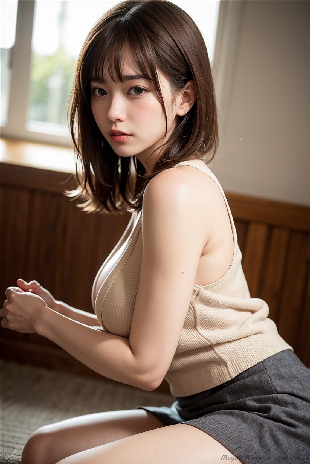 Sexy cardigan girl