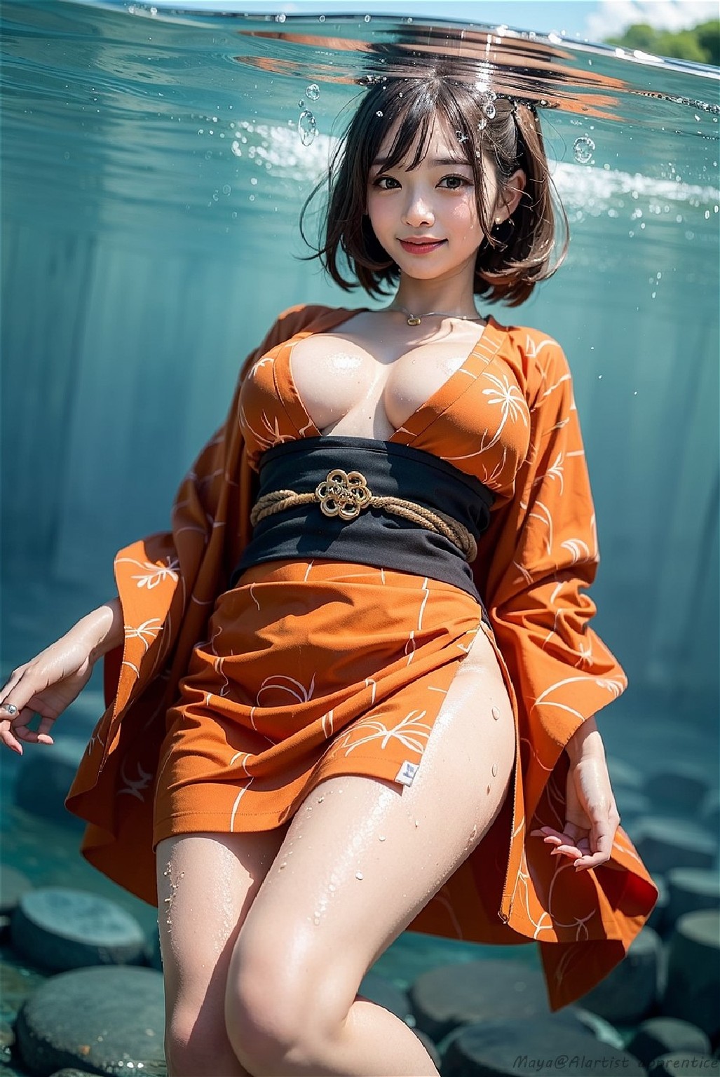 Sexy kimono girl