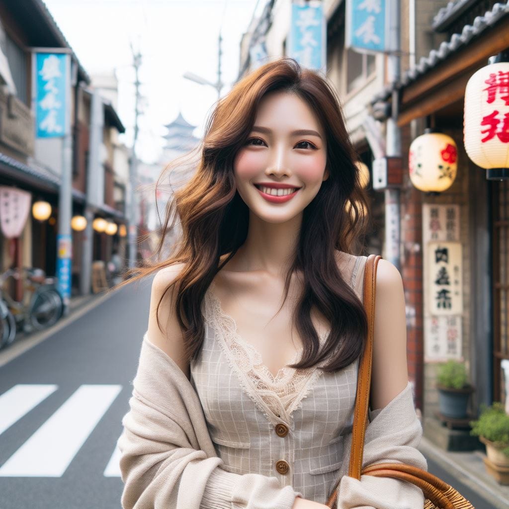Sister walks around the old streets of Japan full of Showa era flair