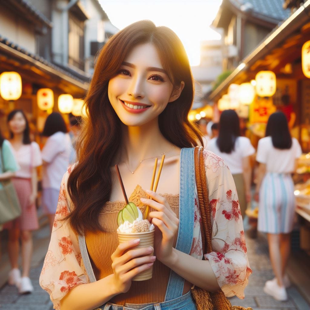 Sister walks around the old streets of Japan full of Showa era flair