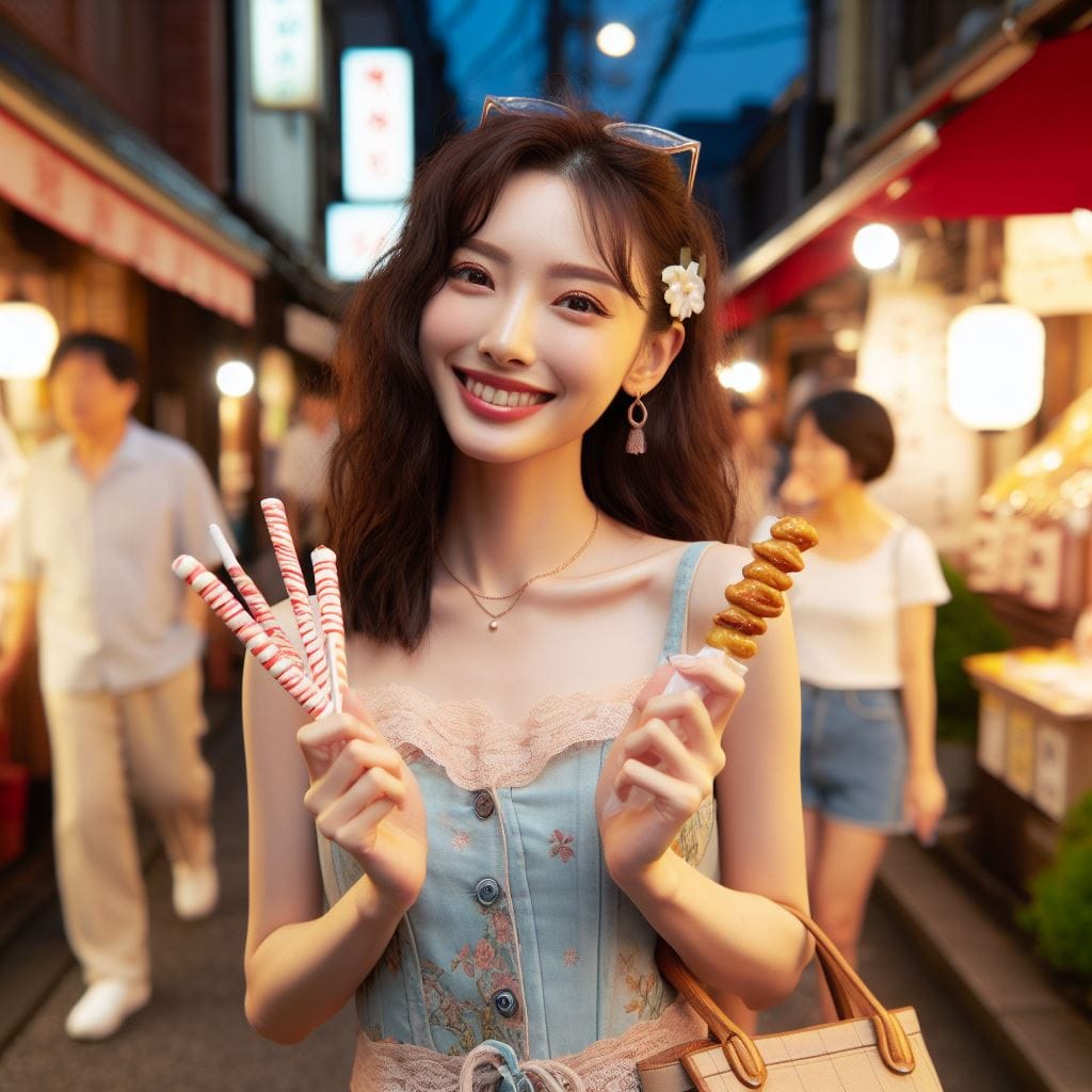 Sister walks around the old streets of Japan full of Showa era flair