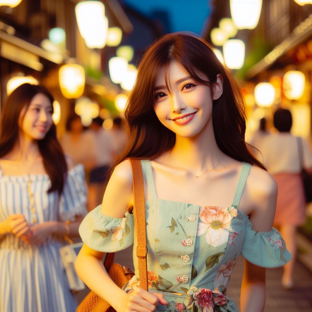 Sister walks around the old streets of Japan full of Showa era flair