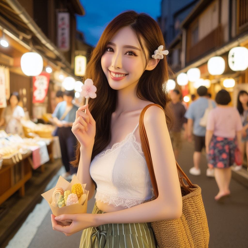 Sister walks around the old streets of Japan full of Showa era flair