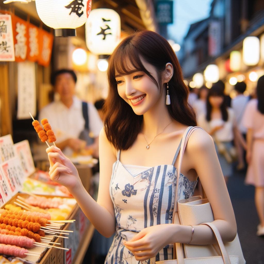 Sister walks around the old streets of Japan full of Showa era flair