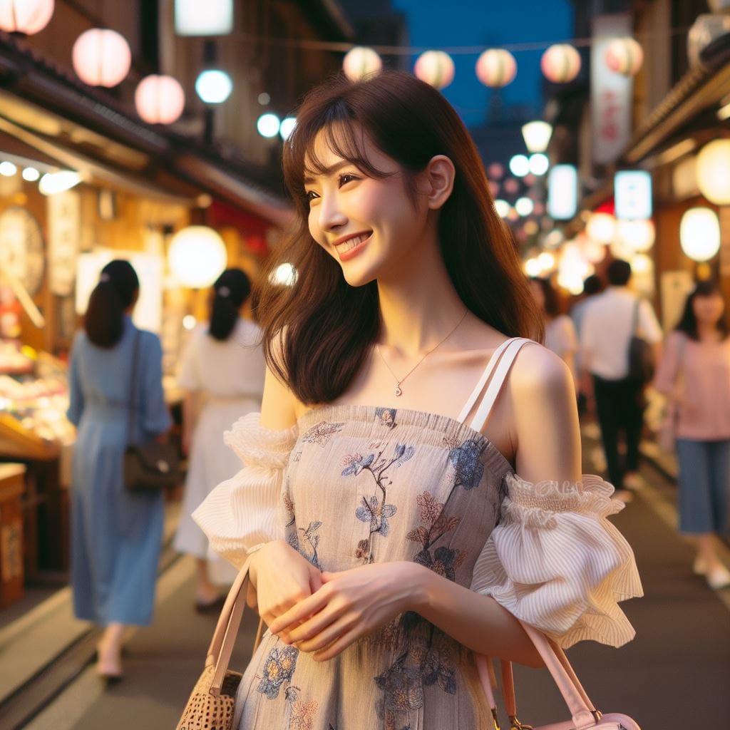 Sister walks around the old streets of Japan full of Showa era flair