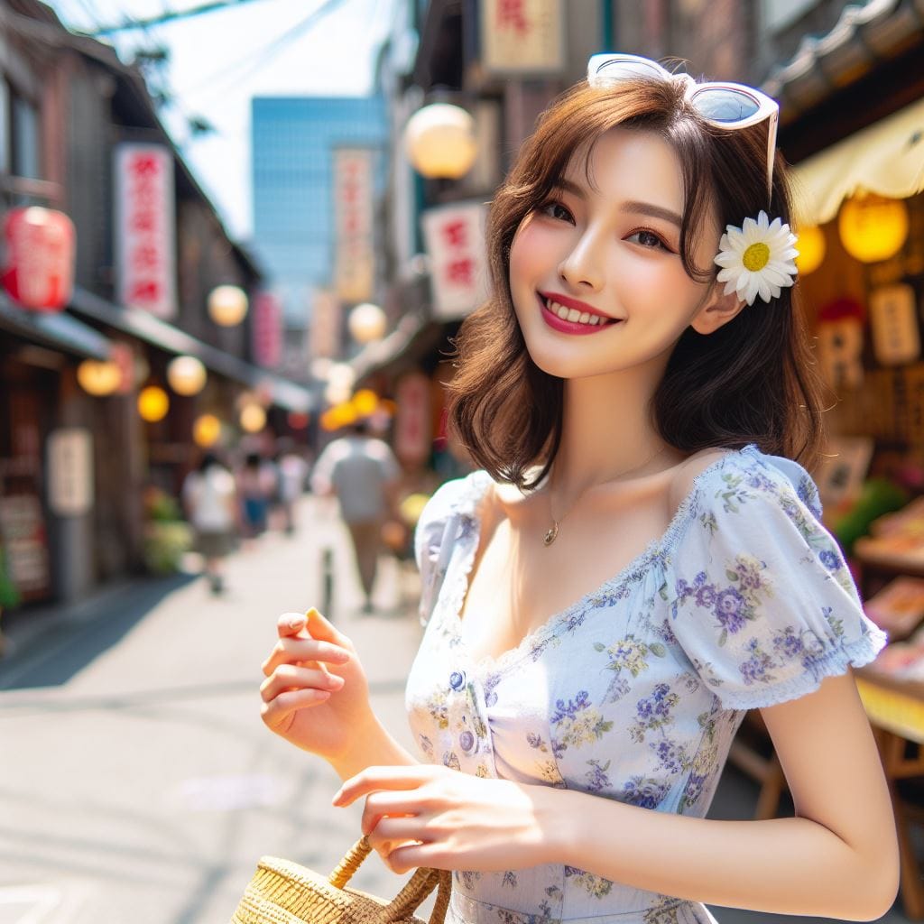 Sister walks around the old streets of Japan full of Showa era flair