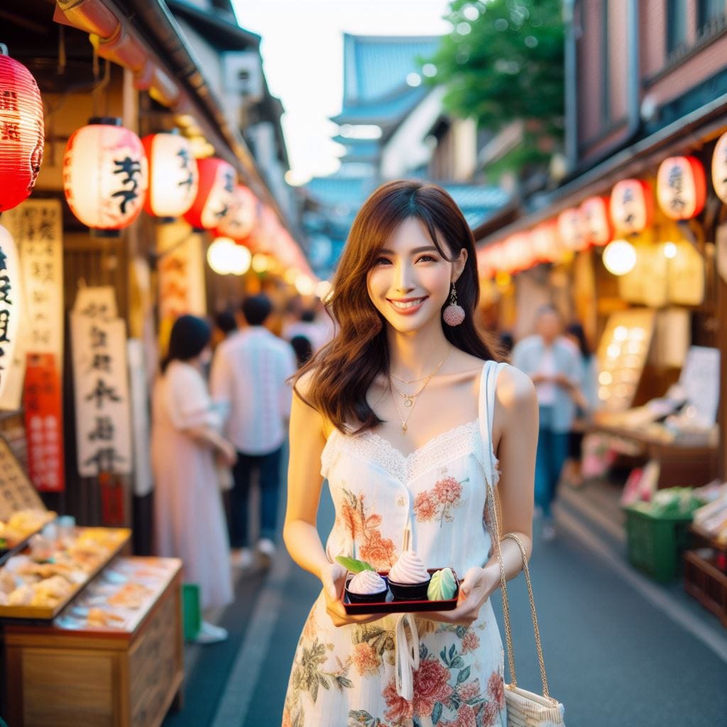Sister walks around the old streets of Japan full of Showa era flair
