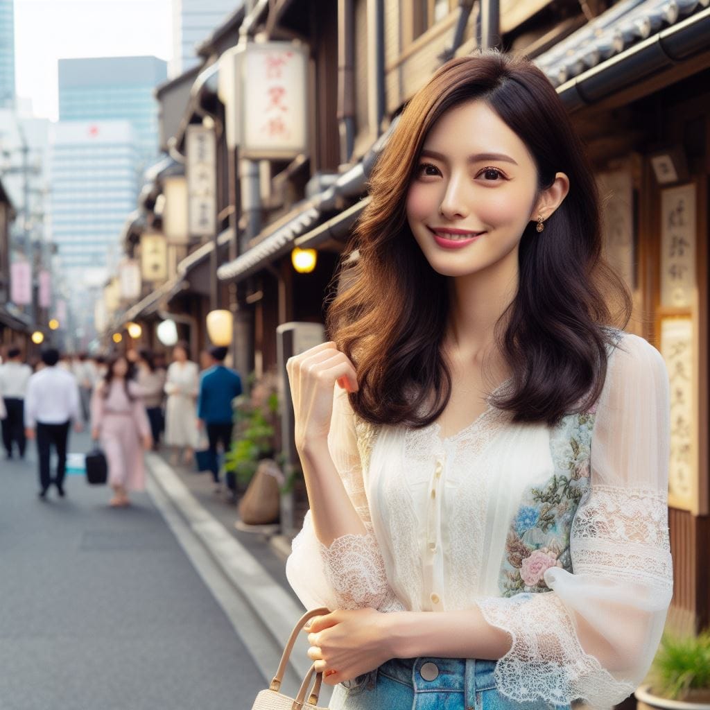 Sister walks around the old streets of Japan full of Showa era flair
