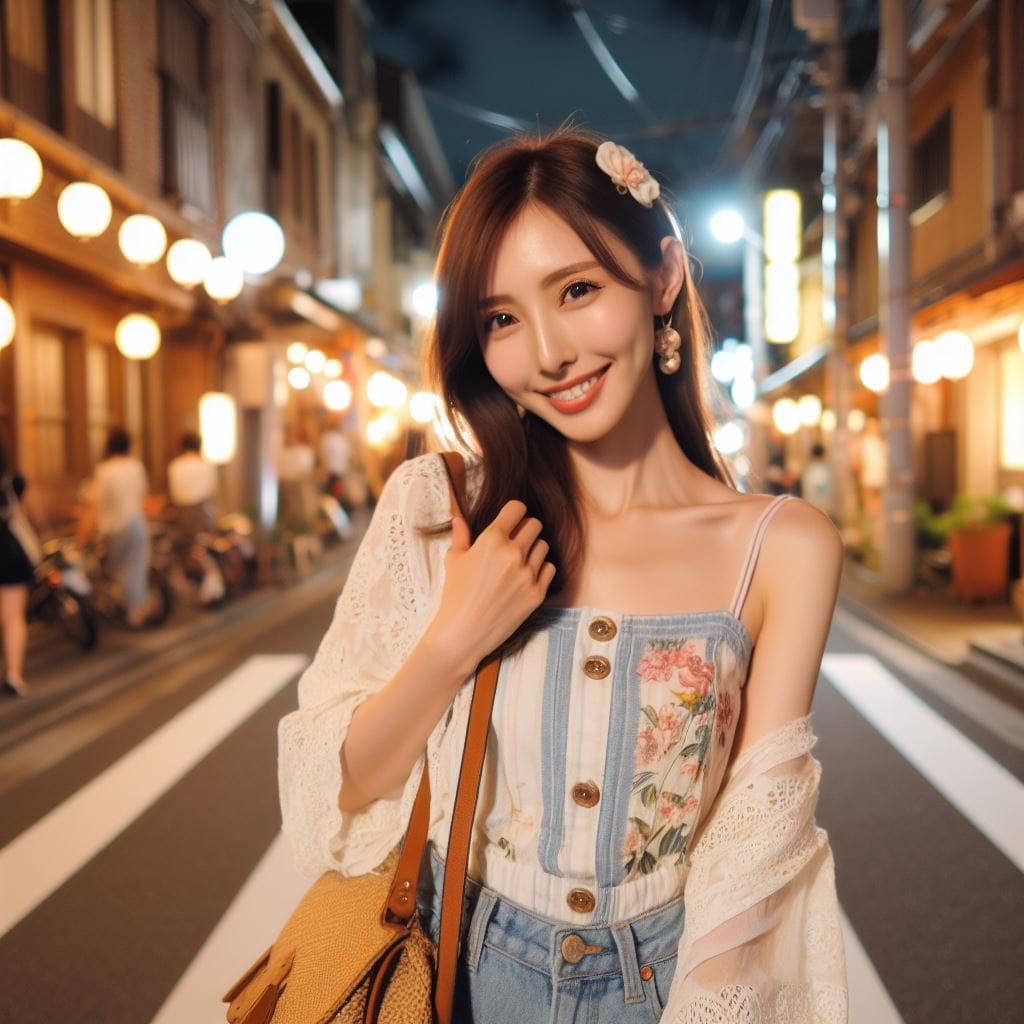 Sister walks around the old streets of Japan full of Showa era flair
