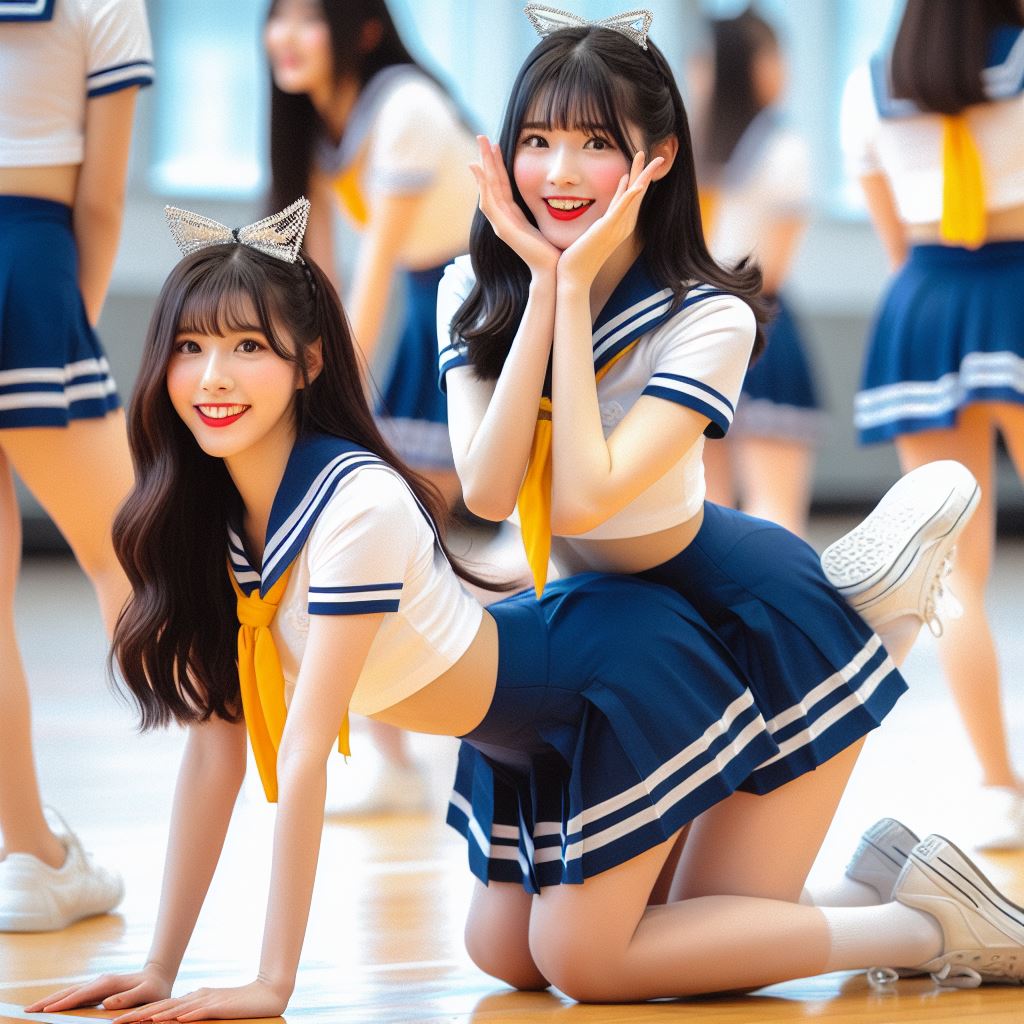 妹子玩疊疊樂