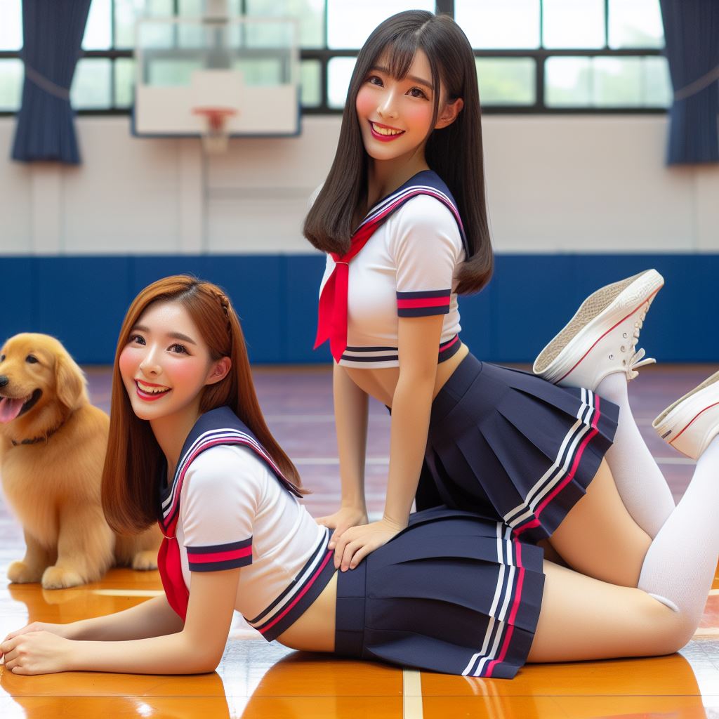 妹子玩疊疊樂