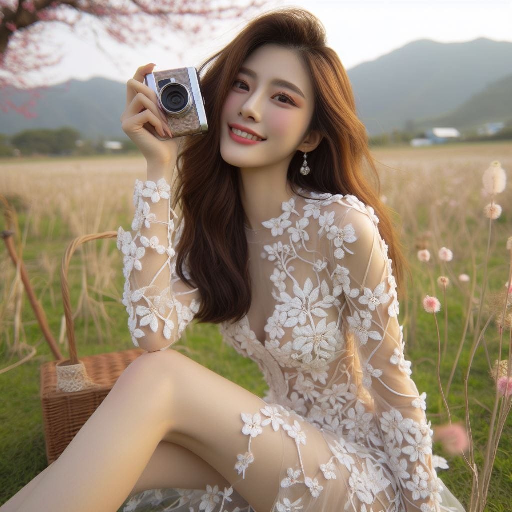 The girl ran to the prairie to take pictures Character AI