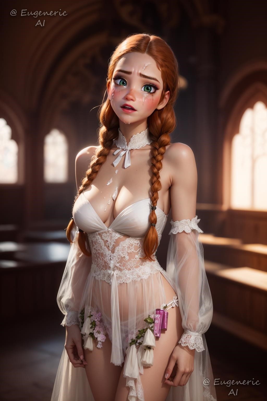 Анна (Фрозен) commission бондаж с поясом и спермой