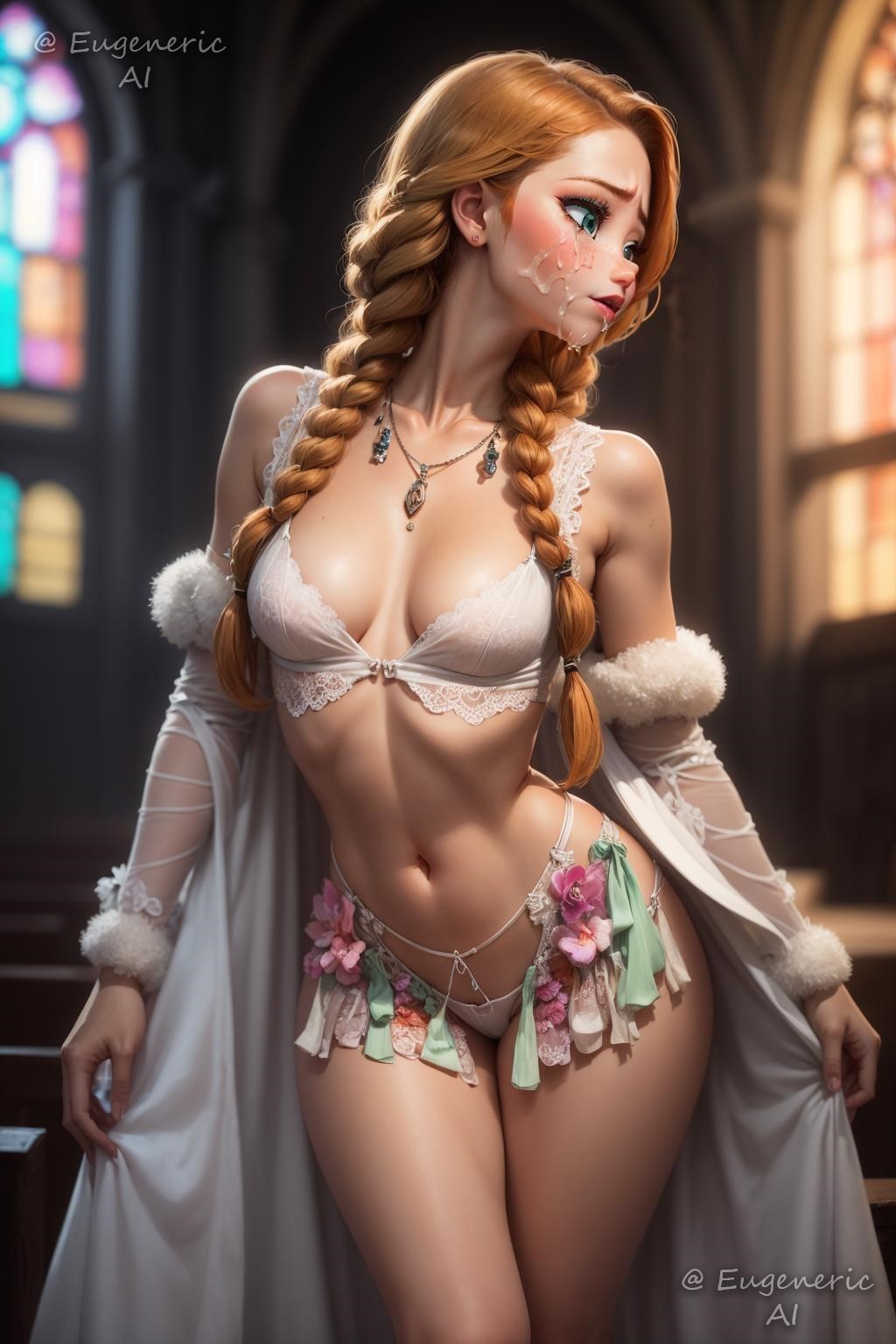 Анна (Фрозен) commission бондаж с поясом и спермой