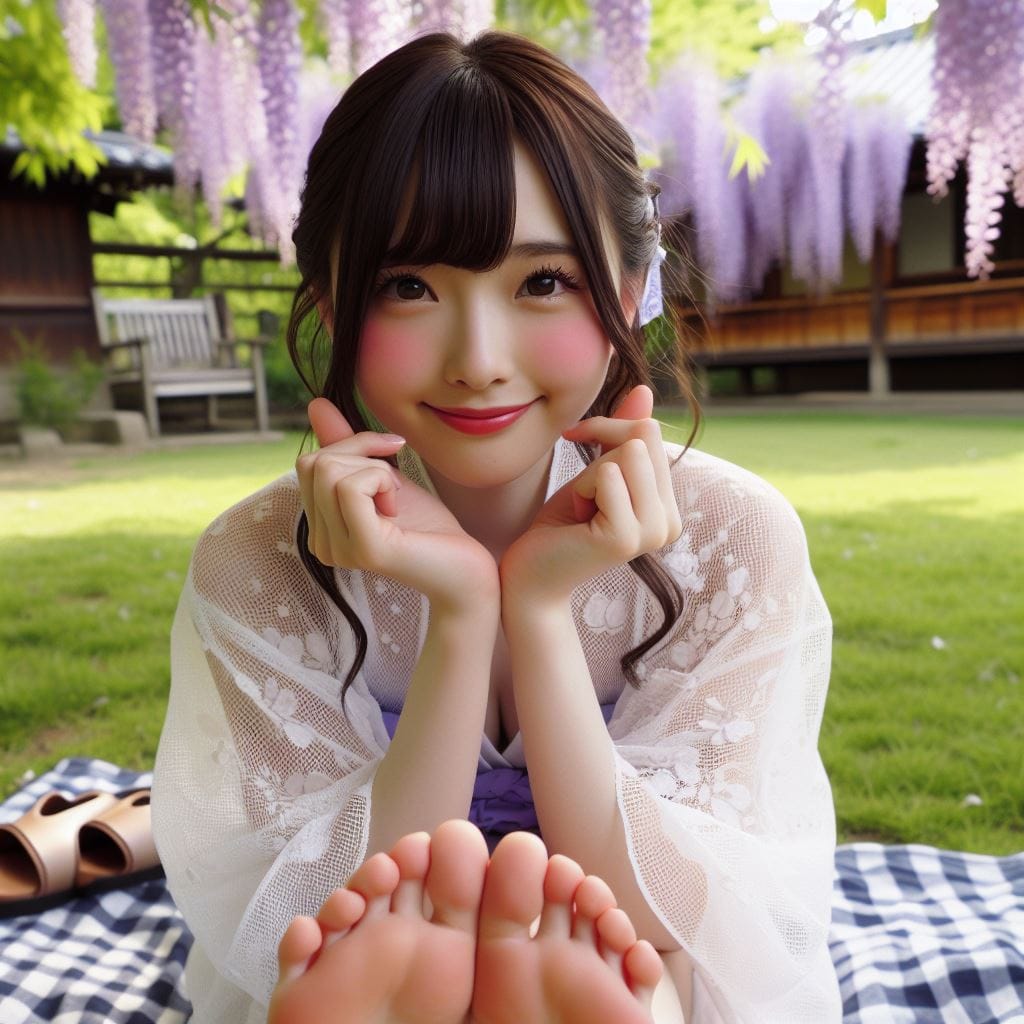 girl admiring flowers Character AI