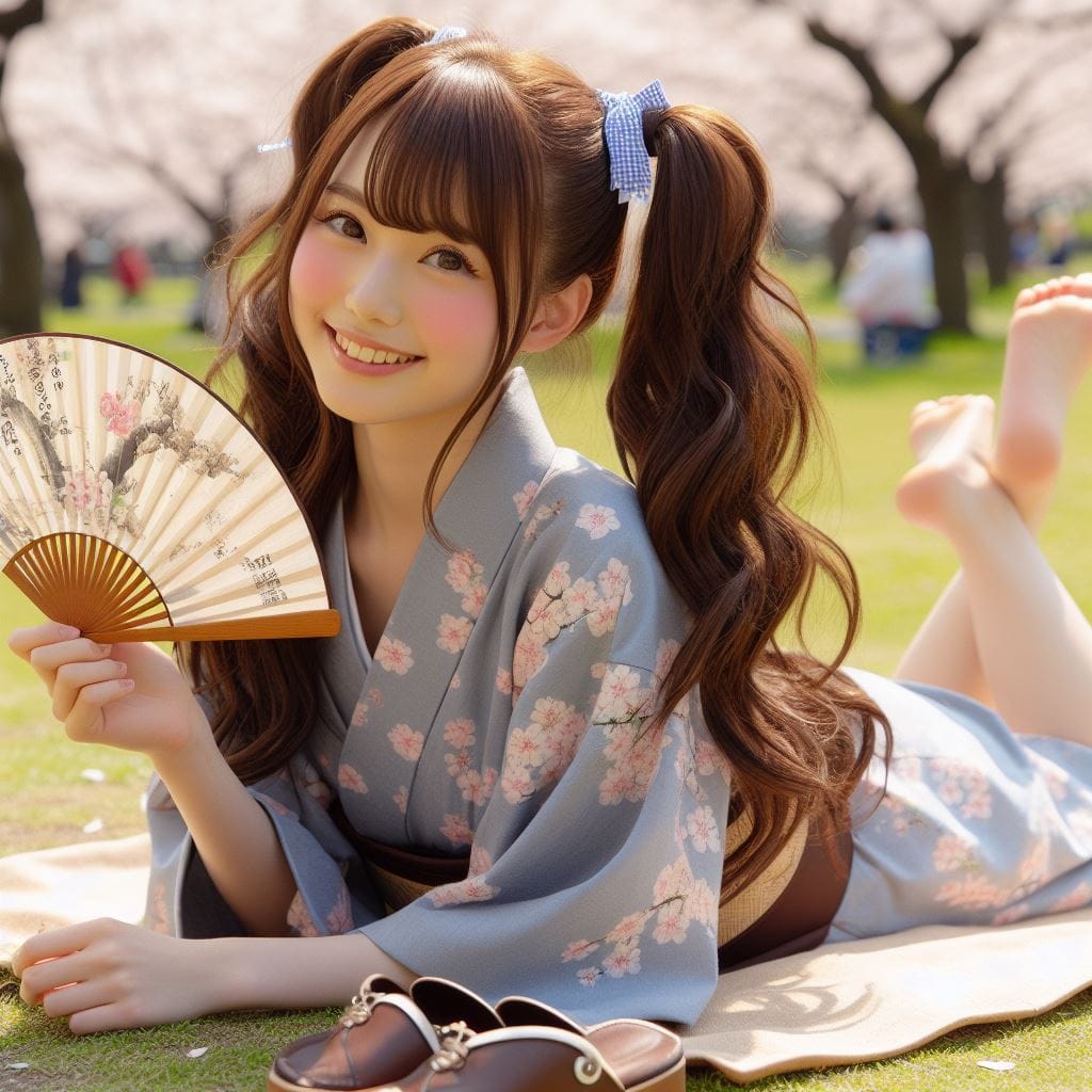 girl admiring flowers Character AI