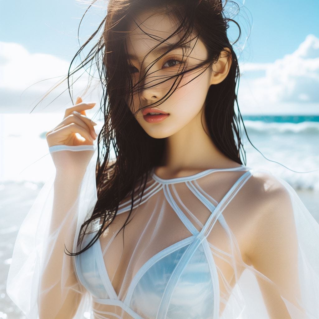 妹子又跑去玩水了