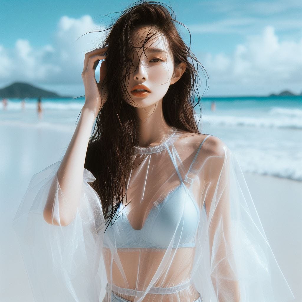 妹子又跑去玩水了