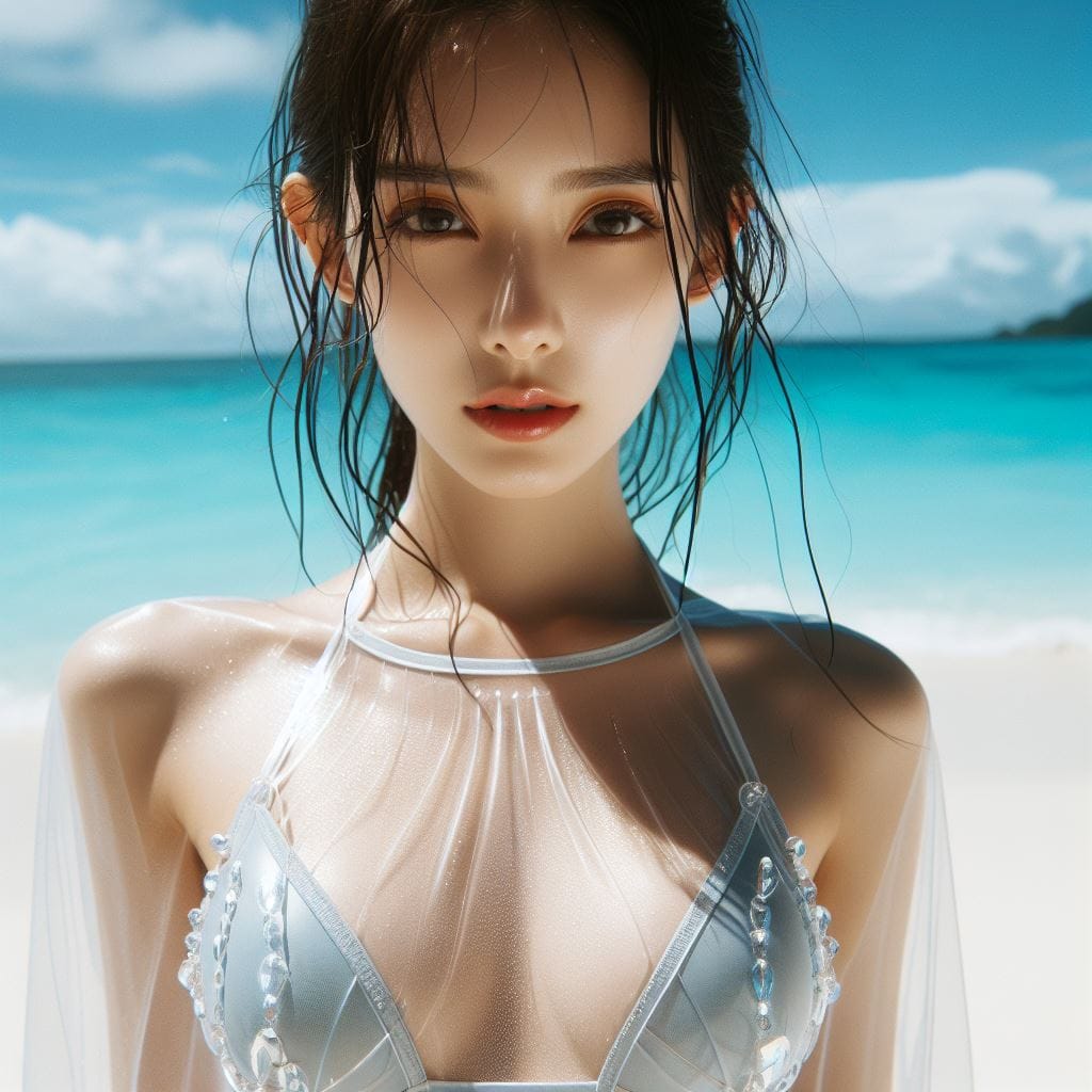 妹子又跑去玩水了
