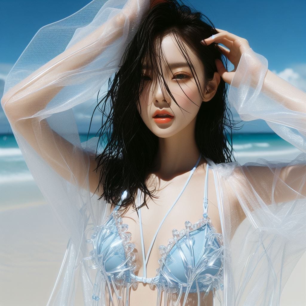 妹子又跑去玩水了