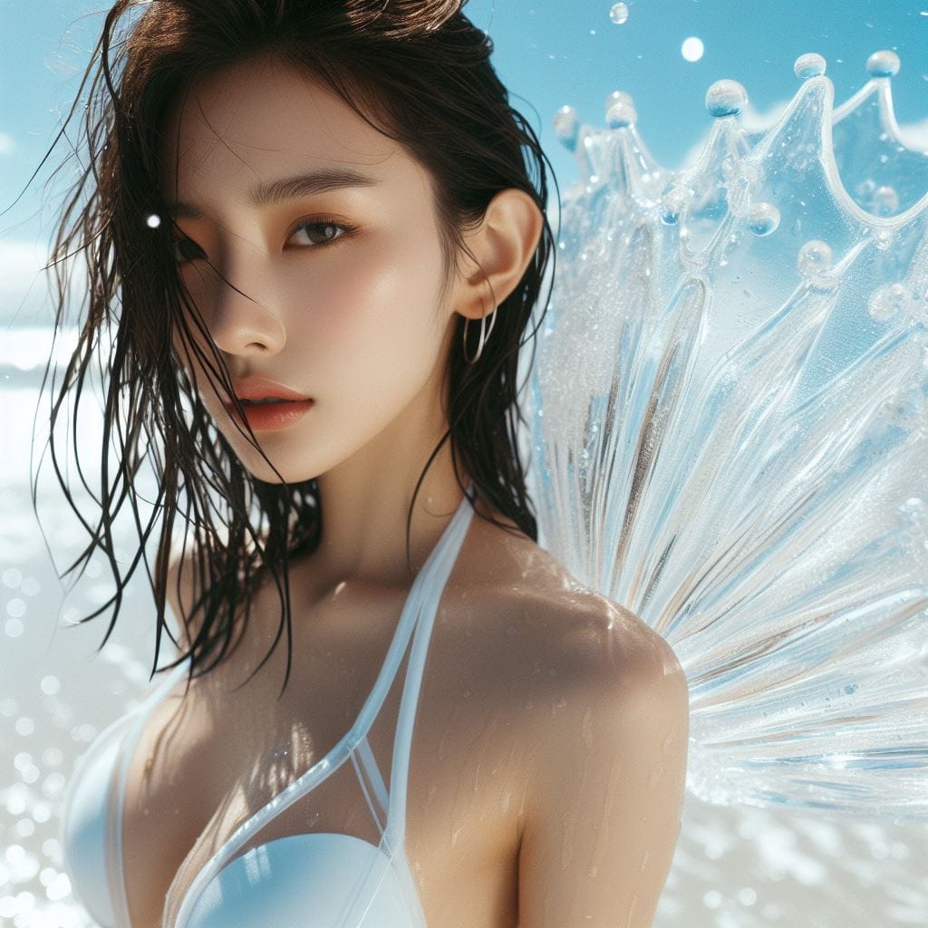 妹子又跑去玩水了