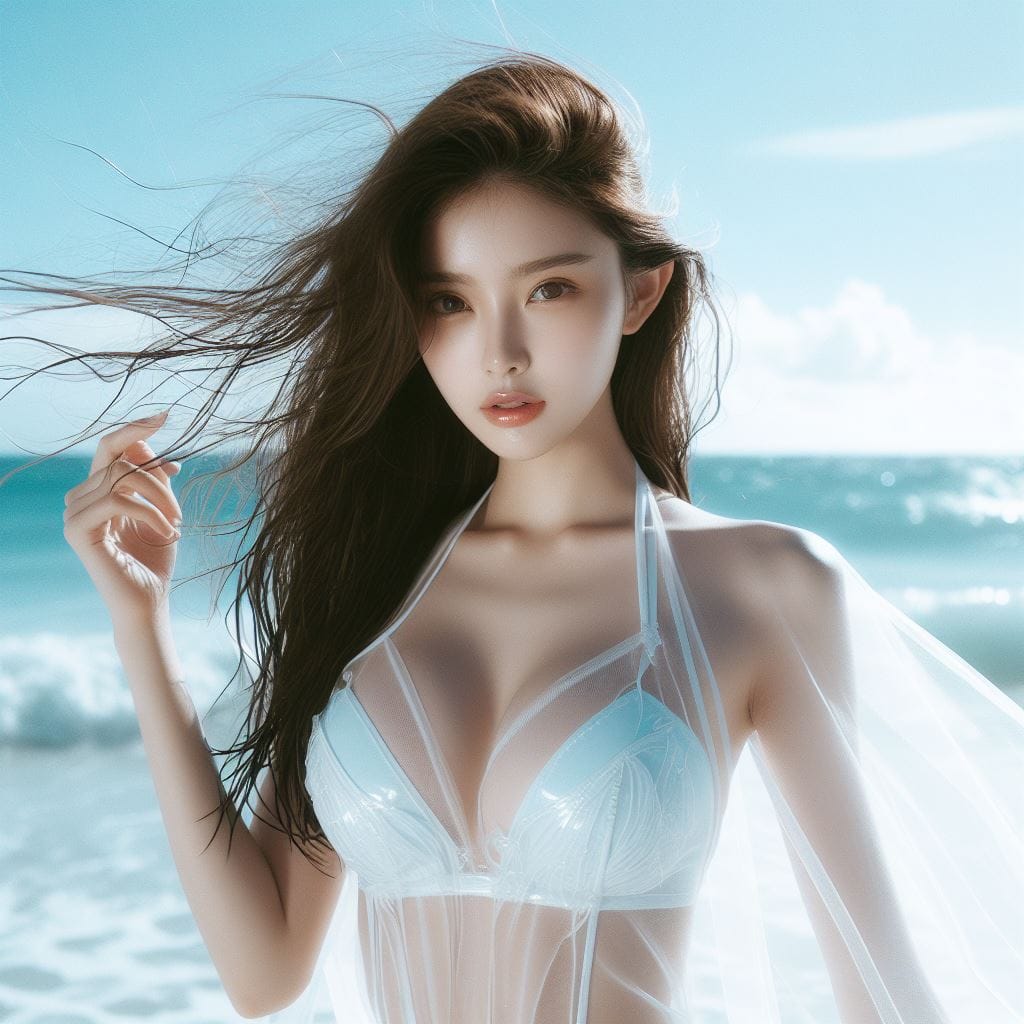 妹子又跑去玩水了