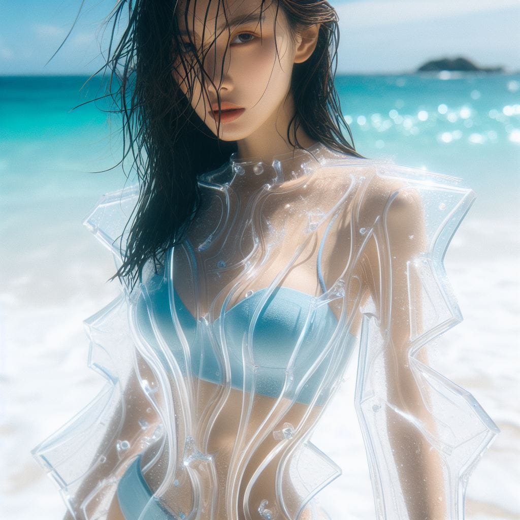 妹子又跑去玩水了
