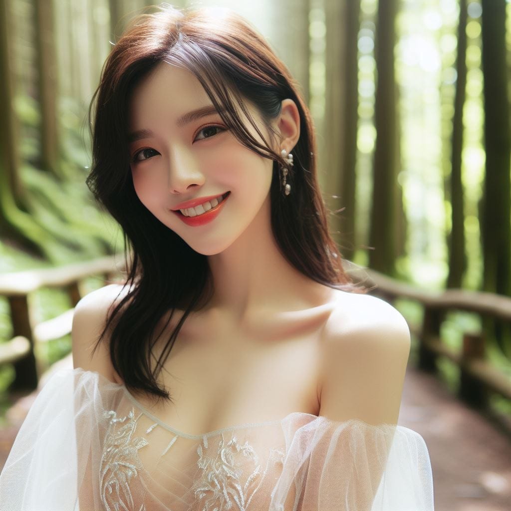妹子去森林拍寫真
