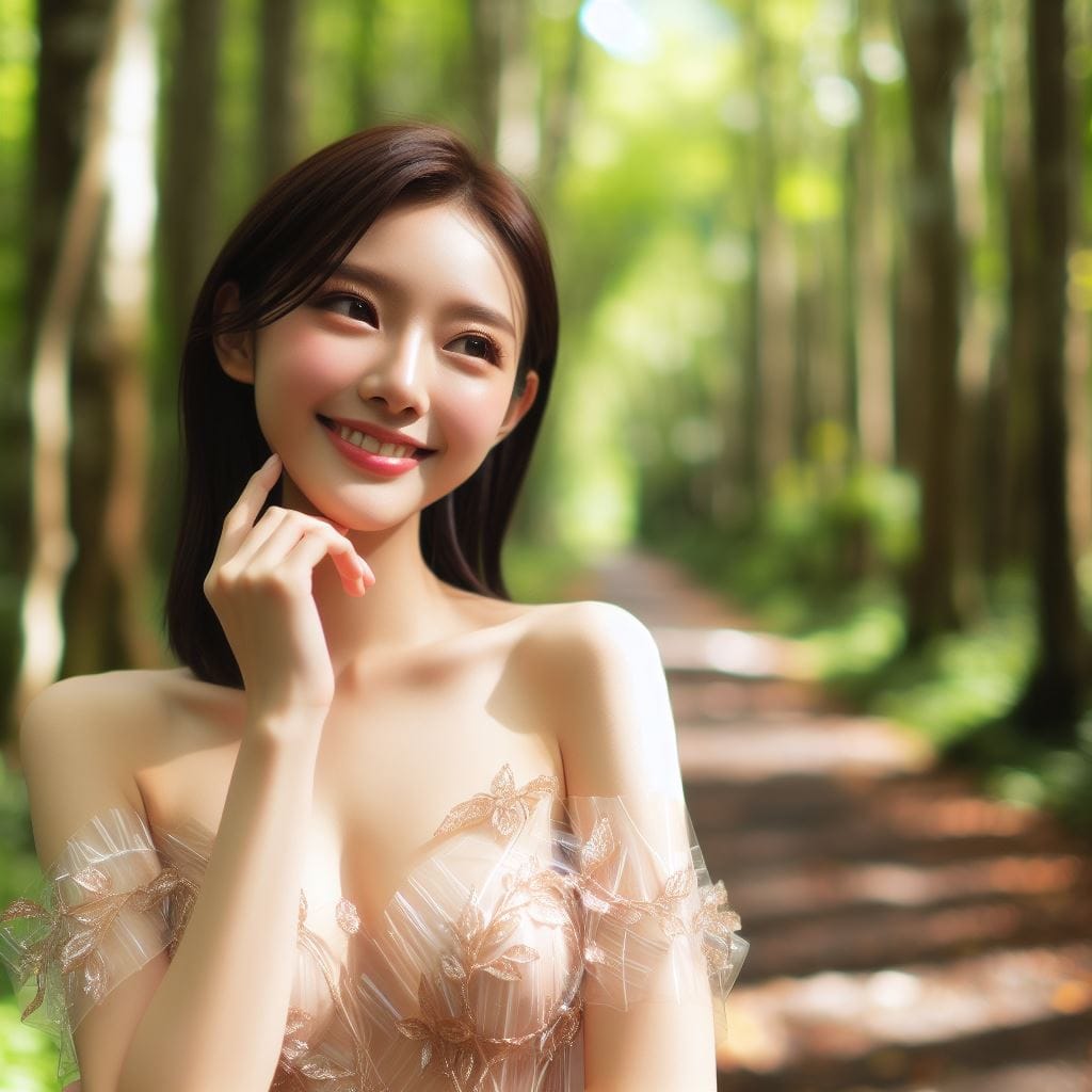 妹子去森林拍寫真