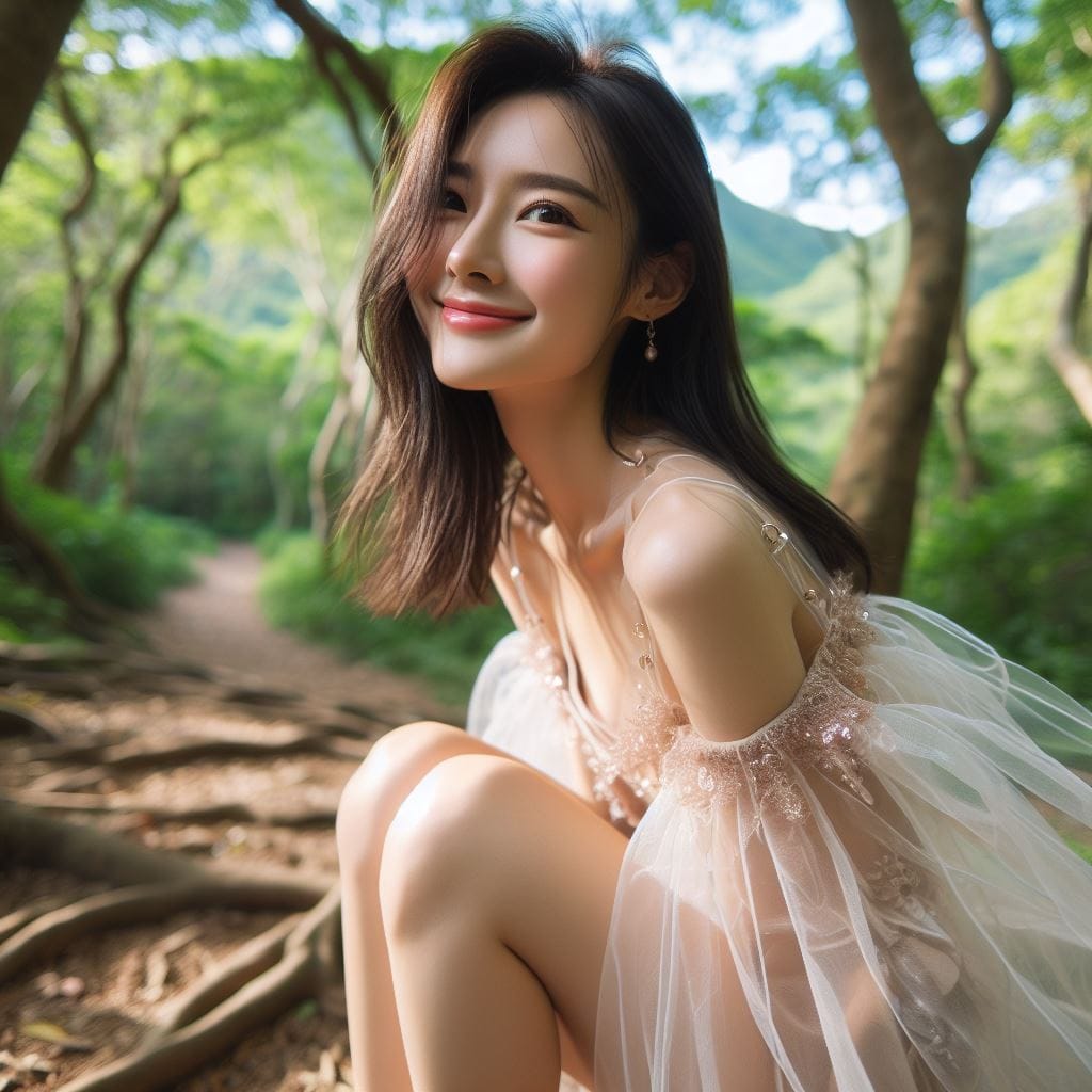 妹子去森林拍寫真