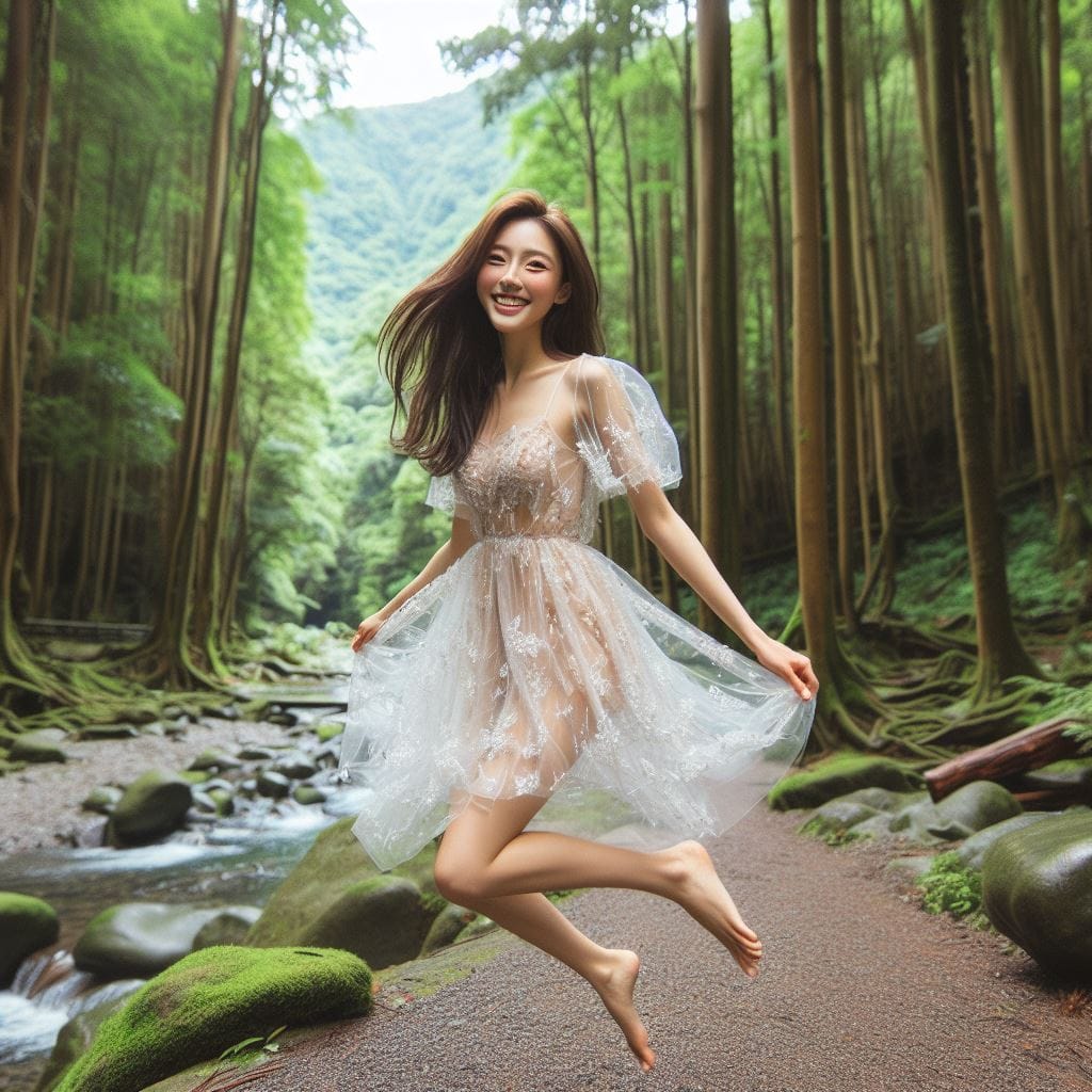 妹子去森林拍寫真