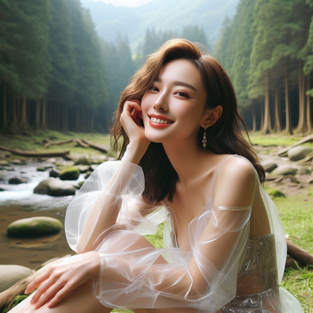 妹子去森林拍寫真
