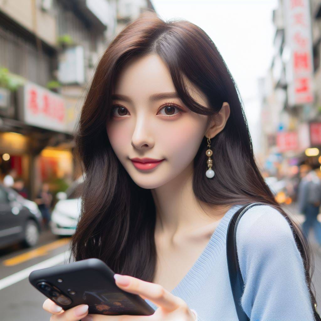 妹子在街上拍實況