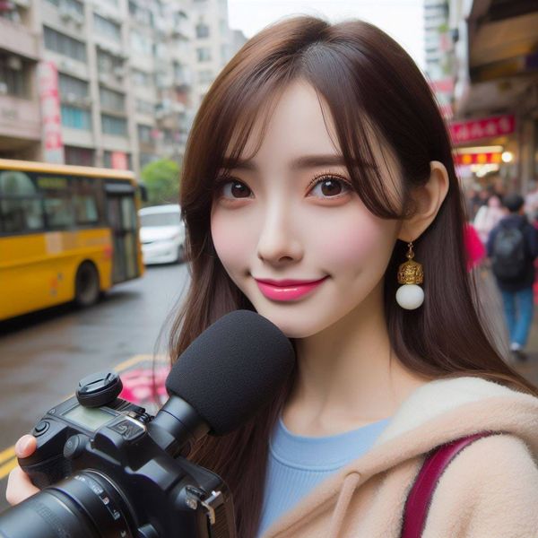 妹子在街上拍實況